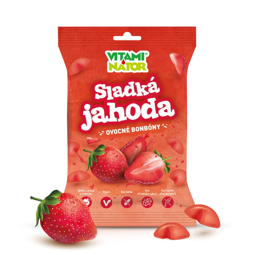 Sladká jahoda, želé kousky 35g