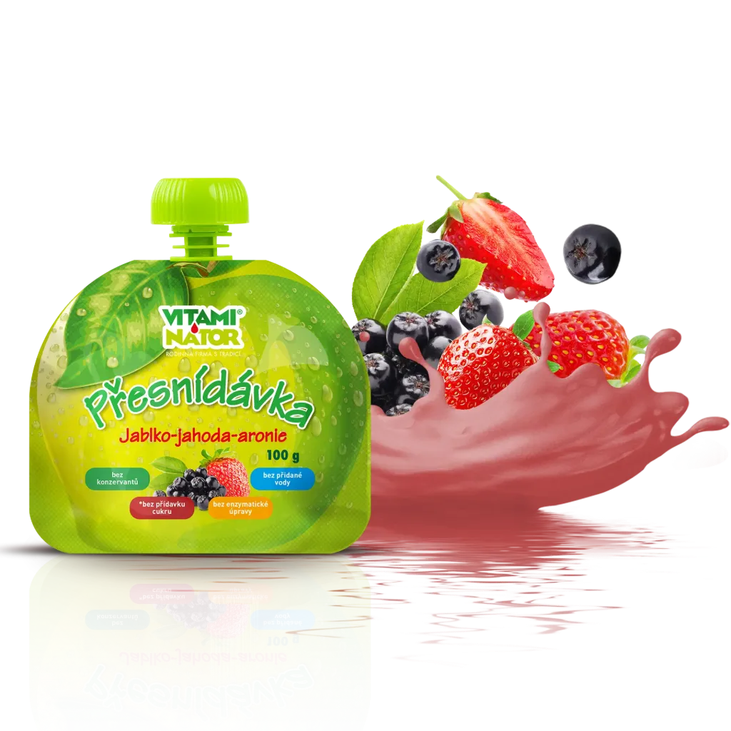 [105] 100g PŘESNÍDÁVKA jablko, jahoda, aronie